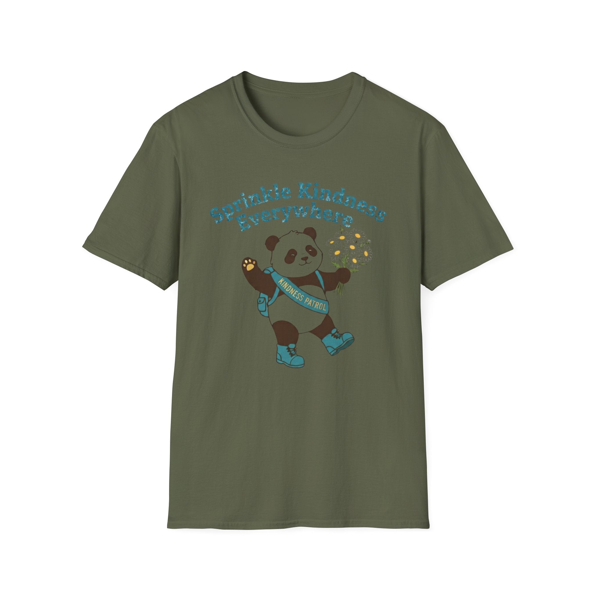 Sprinkle Kindness Everywhere T-Shirt —Panda & Flowers (55)
