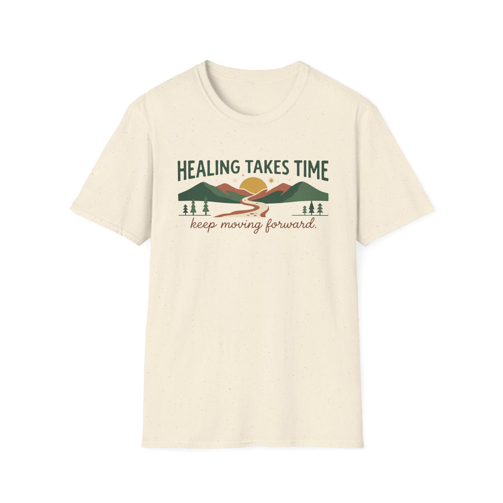 Healing Takes Time T-Shirt — Road Mountain & Sun (31)