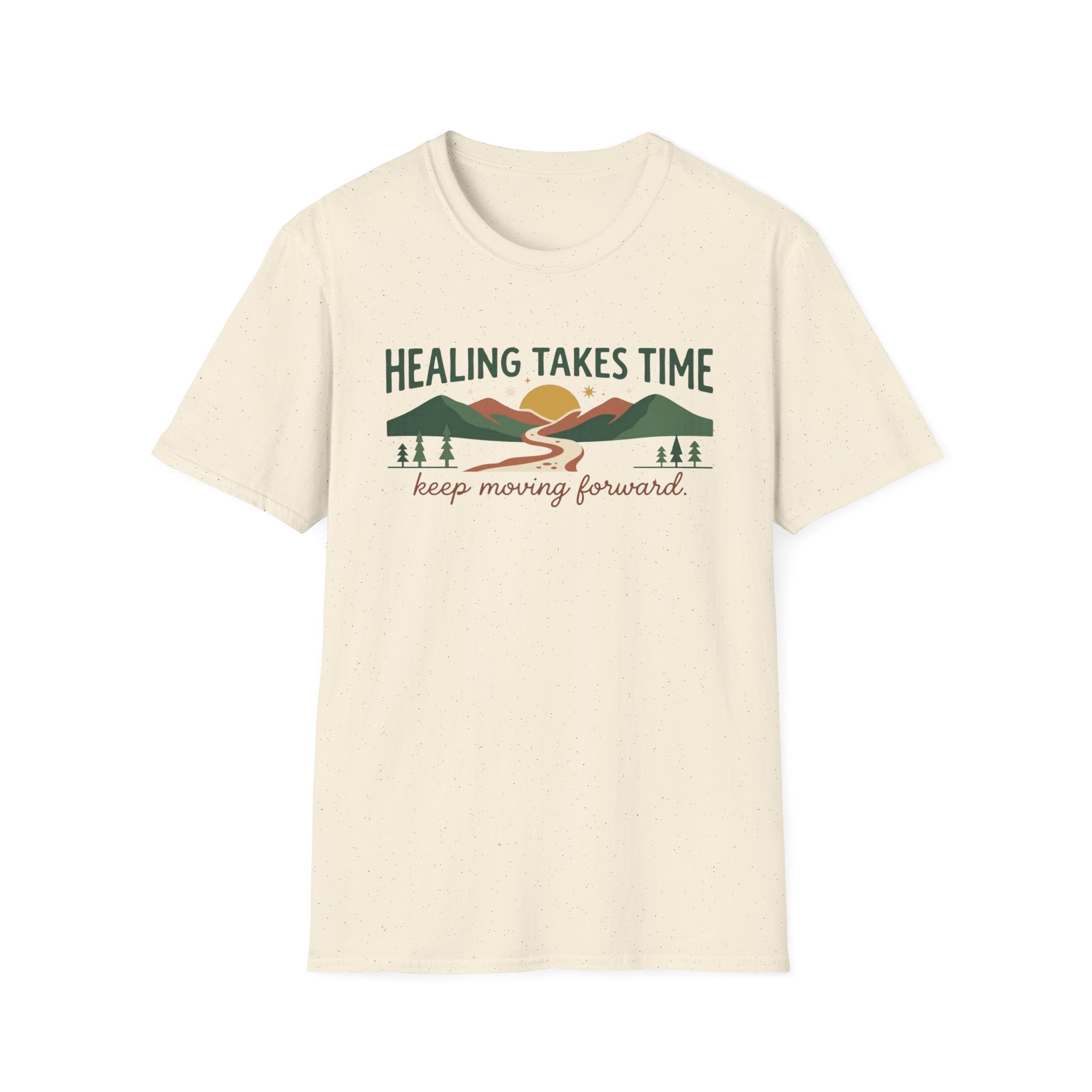 Healing Takes Time T-Shirt — Road Mountain & Sun (31)