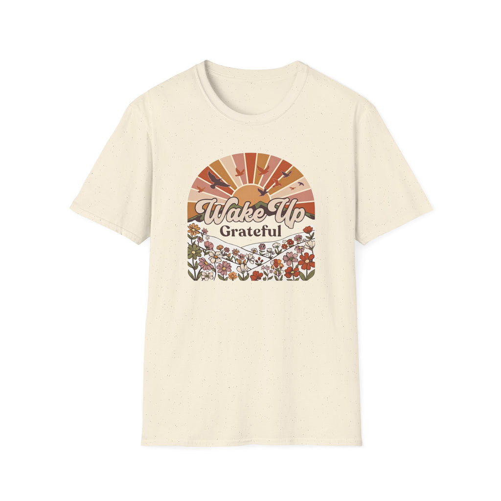 Wake Up Grateful T-Shirt — Birds Sun Flower (83)
