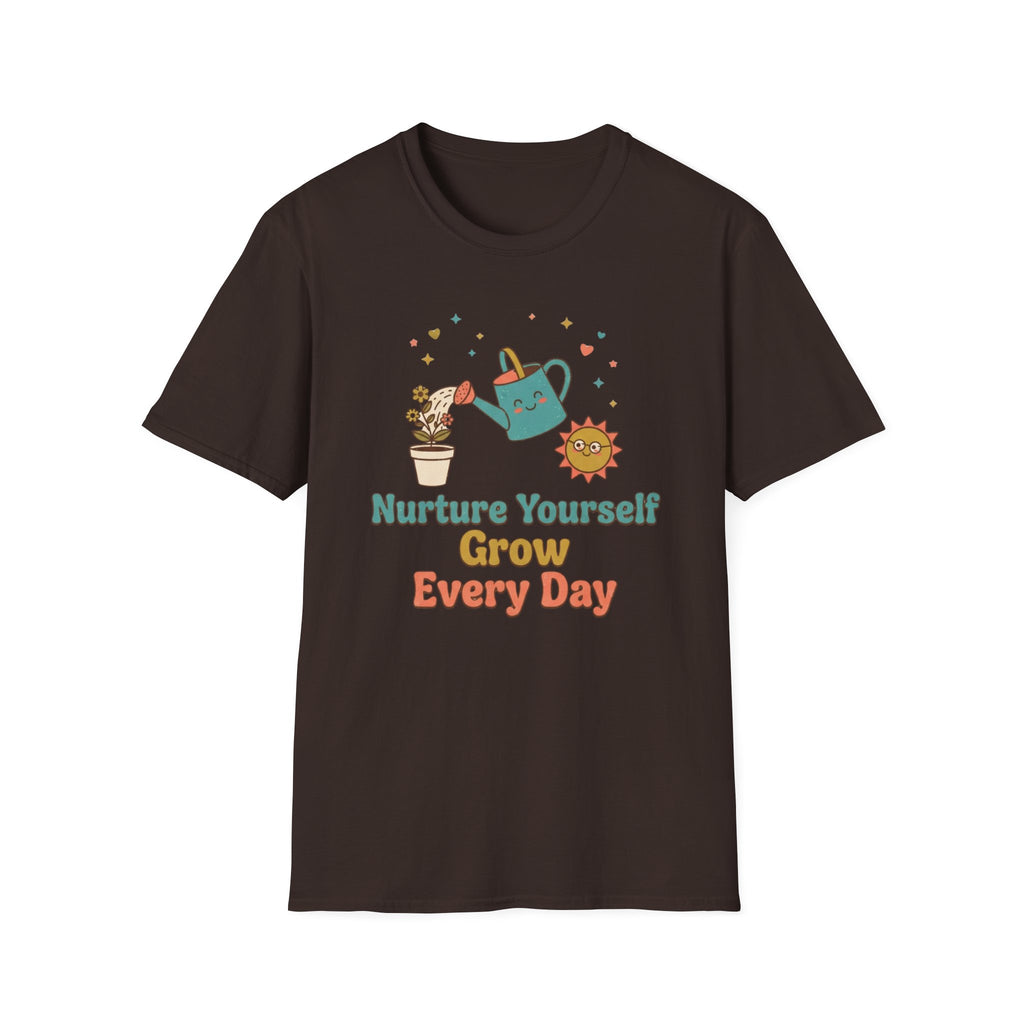 Nurture Yourself Grow Every Day T-Shirt — Stars Water Can Flower (88)