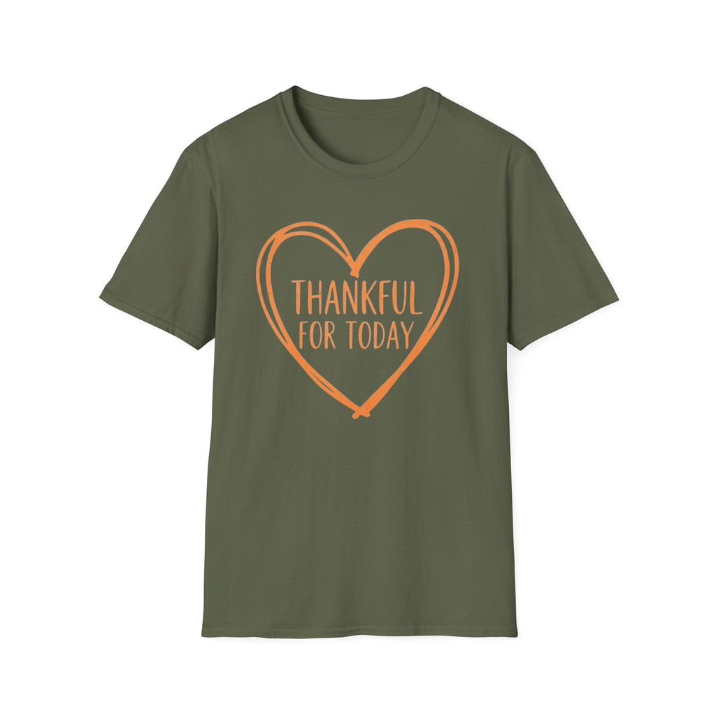 Thankful For Today T-Shirt —  Orange Heart (174)