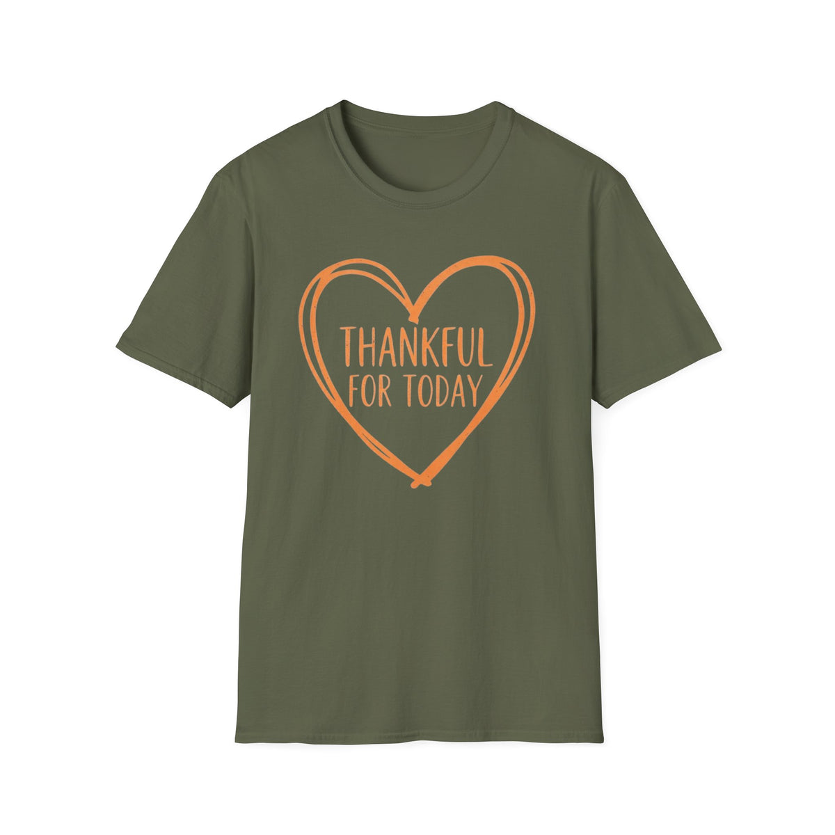 Thankful For Today T-Shirt —  Orange Heart (174)