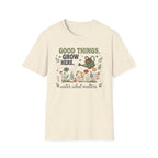 Good Things Grow Here T-Shirt — Watering Can Flowers (36)