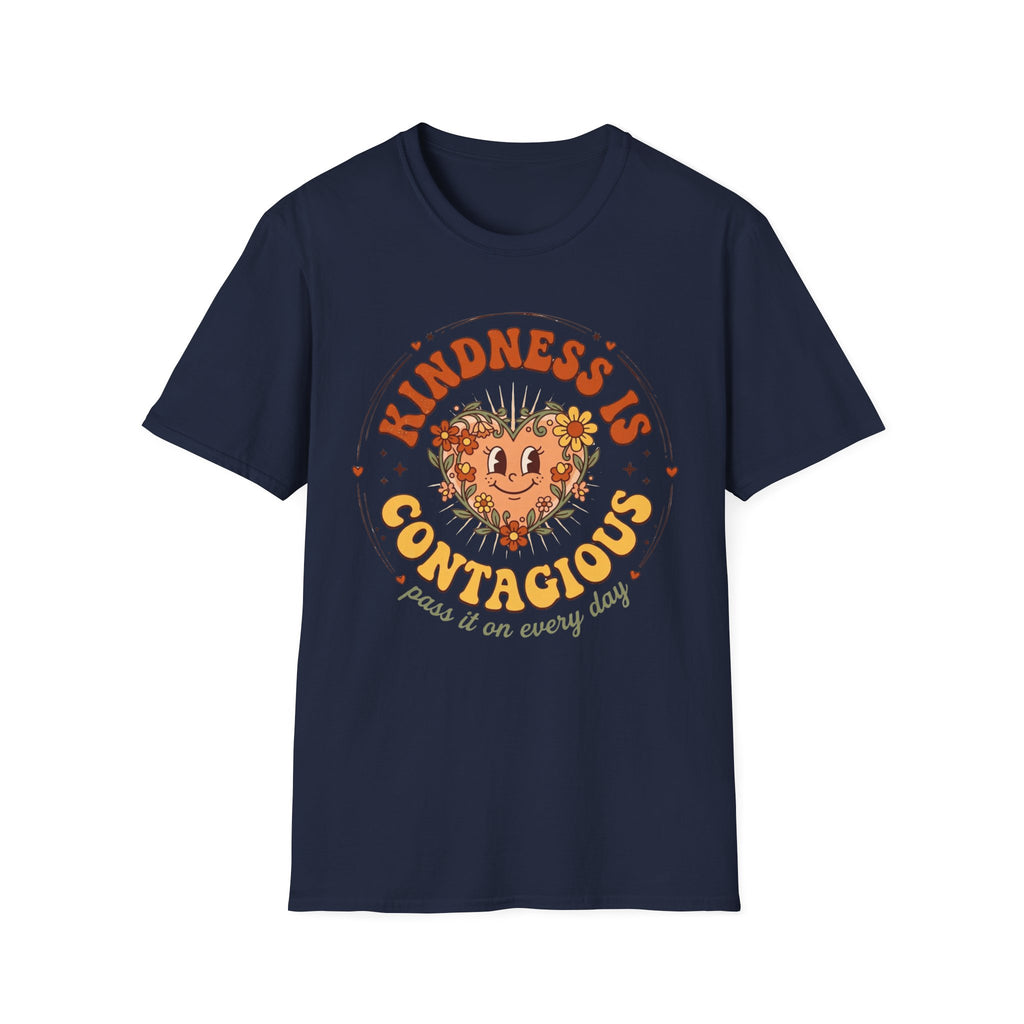 Kindness Is Contagious T-Shirt — Heart Star Flowers (18)
