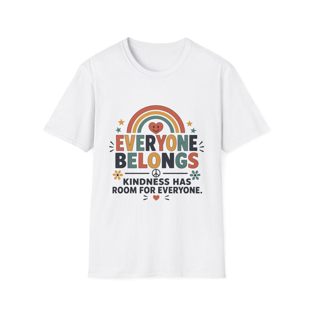 Everyone Belongs T-Shirt — Rainbow & Hearts (4)
