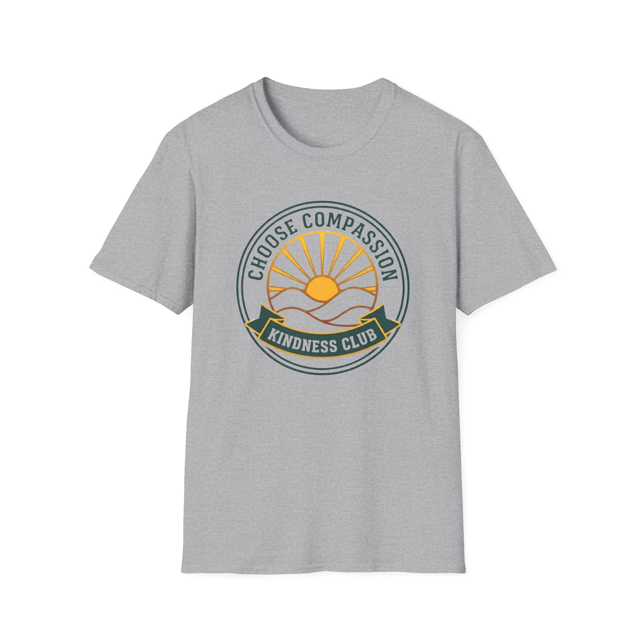 Choose Compassion Kindness Club T-Shirt — Emblem Sun Mountains (64)