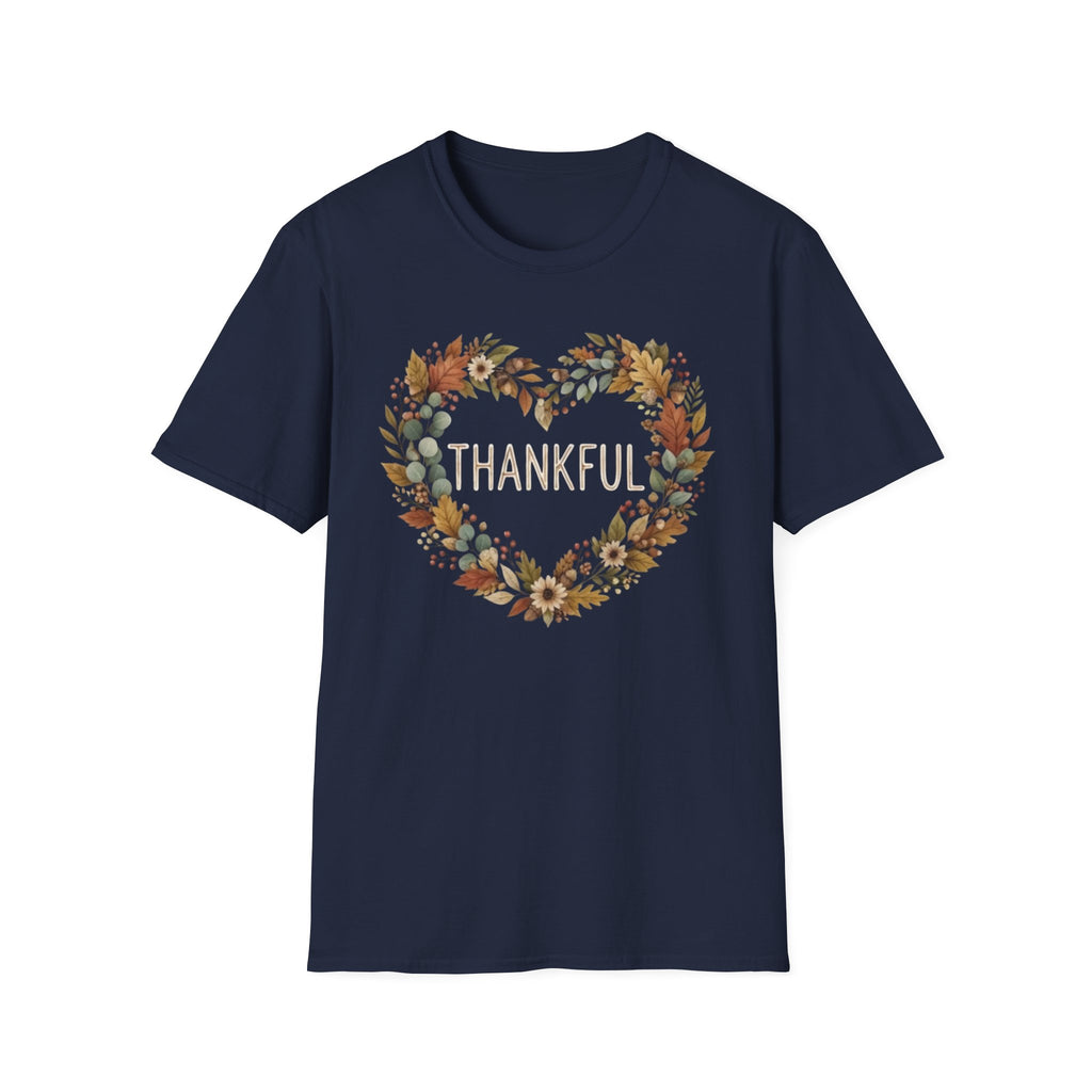 Thankful T-Shirt — Heart Shaped Wreath (171)