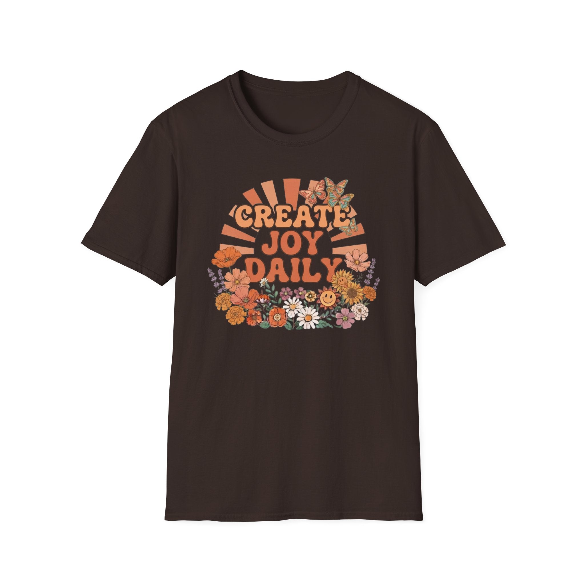 Create Joy Daily T-Shirt — Butterfly Flowers (81)