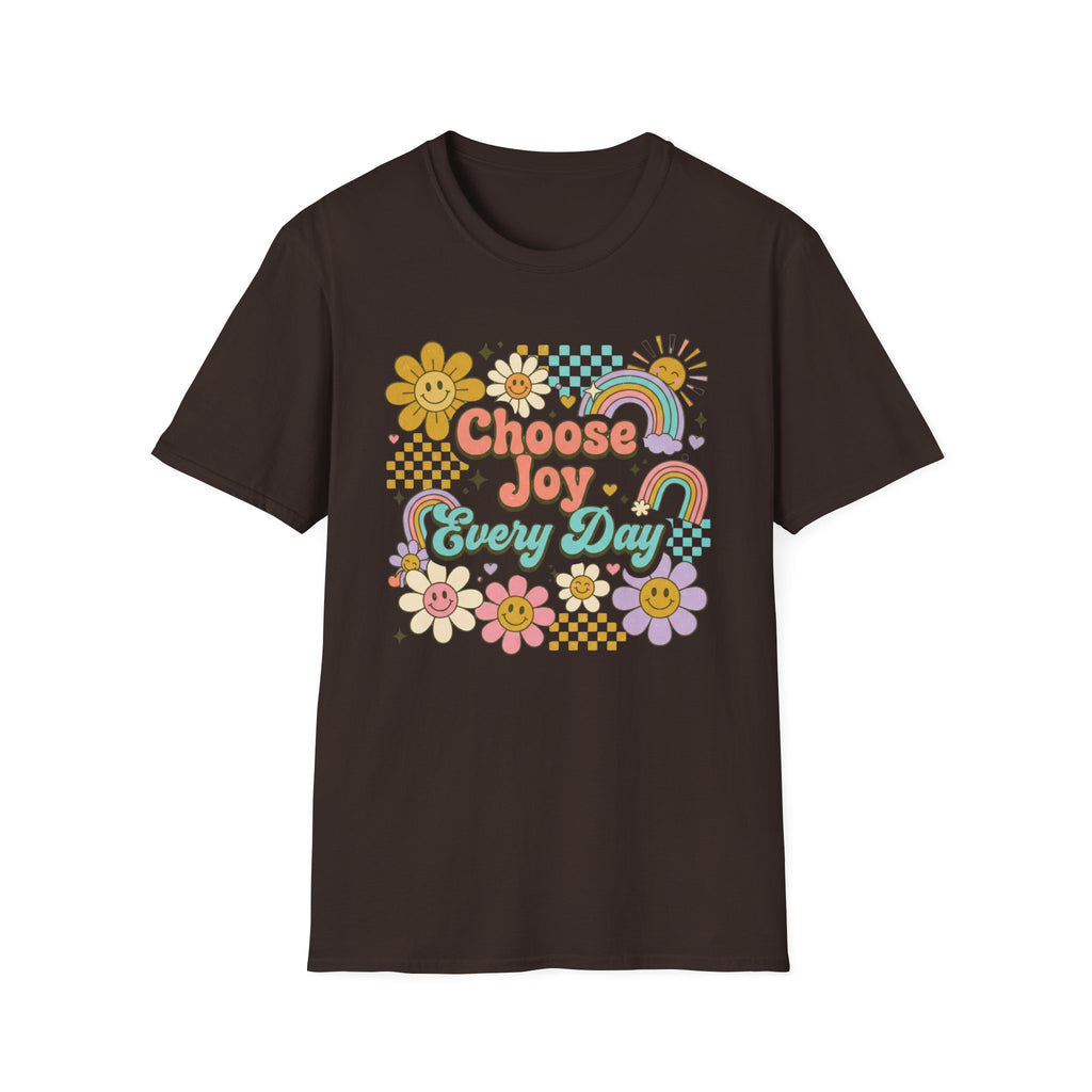 Choose Joy Every Day T-Shirt — Flowers Rainbows (96)