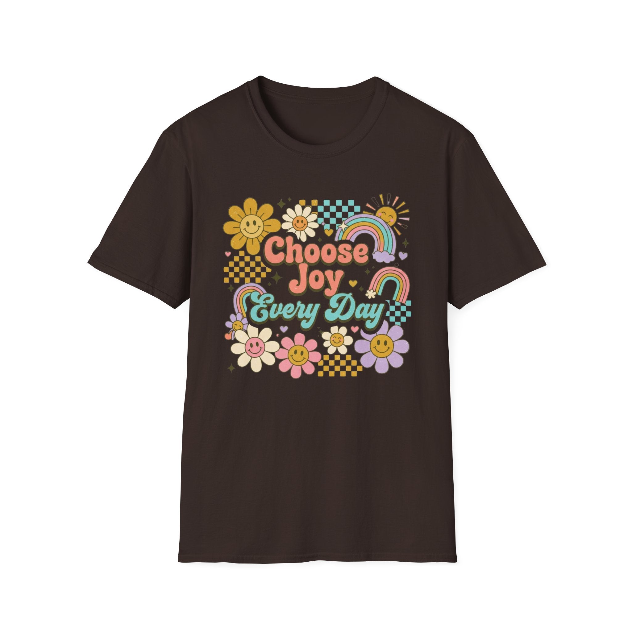 Choose Joy Every Day T-Shirt — Flowers Rainbows (96)