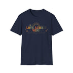 Love Always Wins T-Shirt — Birds Flowers & Sun (24)