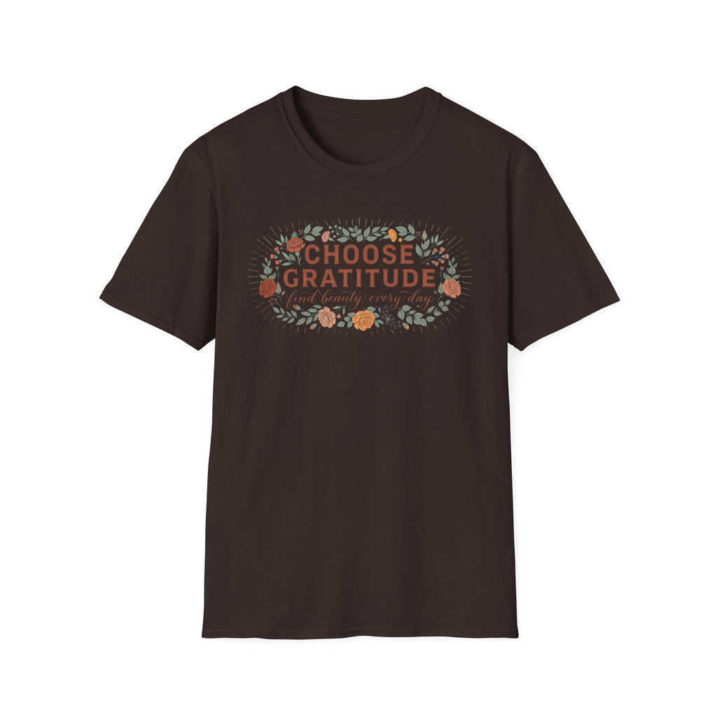 Choose Gratitude T-Shirt — Leaves & Flowers (29)