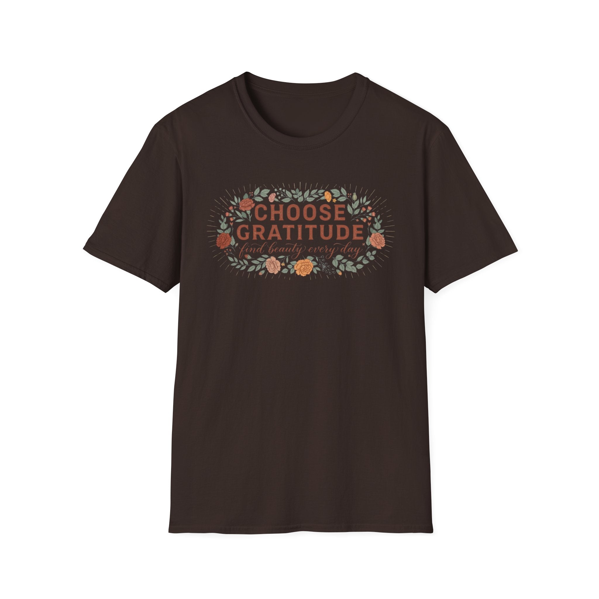 Choose Gratitude T-Shirt — Leaves & Flowers (29)
