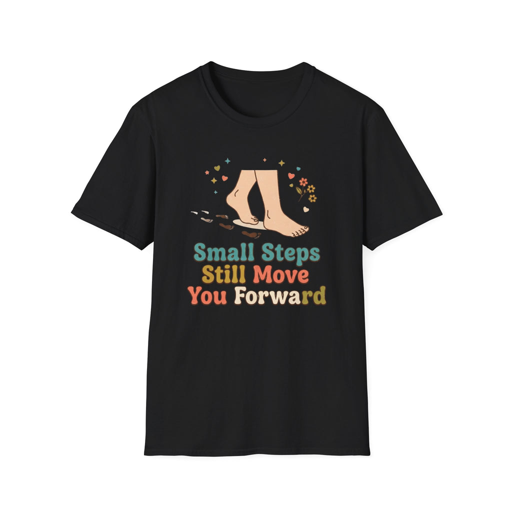 Small Steps Still Move You Forward T-Shirt — Stars & Feet (87)