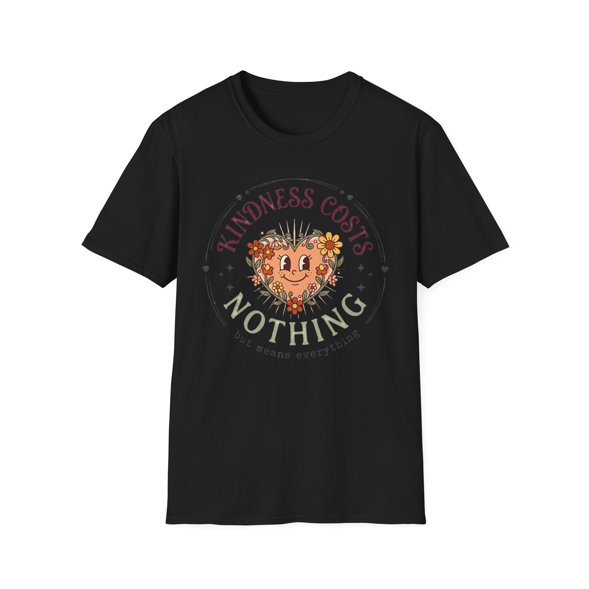 Kindness Costs Nothing T-Shirt — Heart Stars Wreath (22)