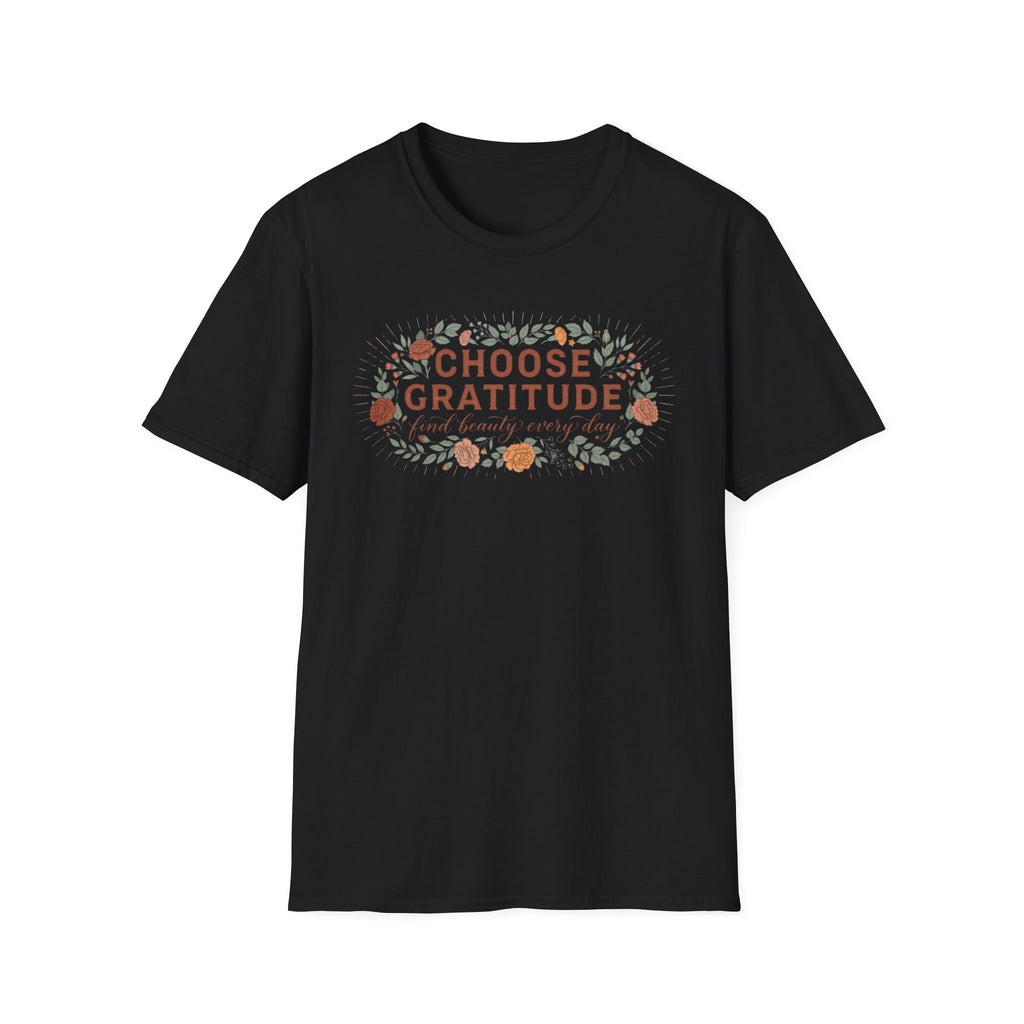 Choose Gratitude T-Shirt — Leaves & Flowers (29)