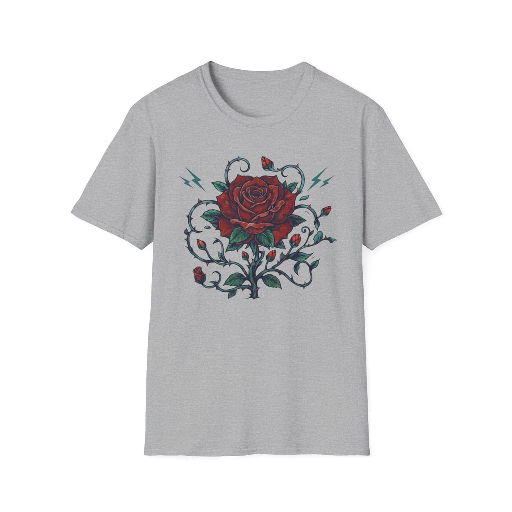 Lightning Rose Sea Green Stem T-Shirt — Rose Lightning (105)