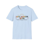 Love Always Wins T-Shirt — Birds Flowers & Sun (24)