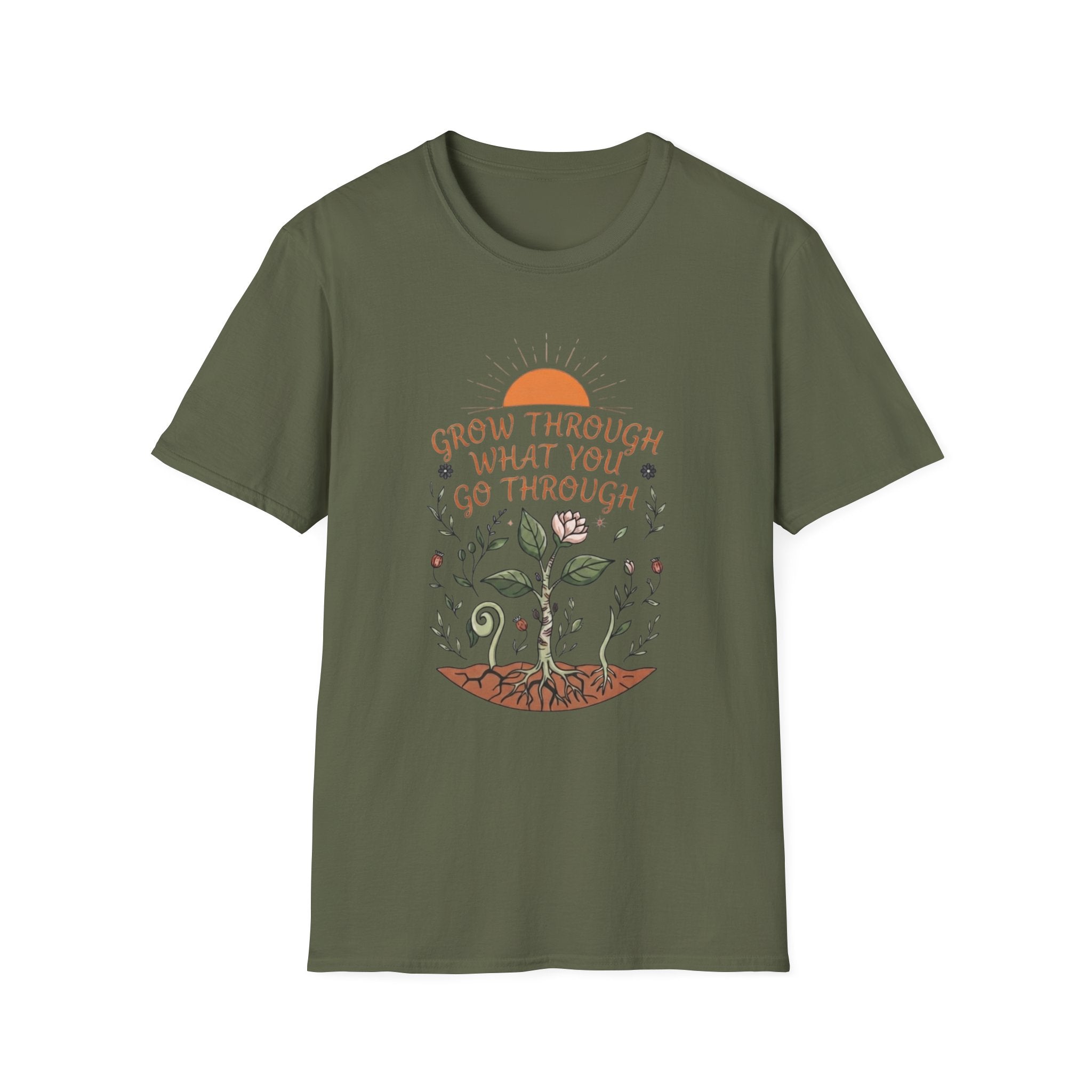Grow Through What You Go Through T-Shirt — Sun Plants Growing (100)