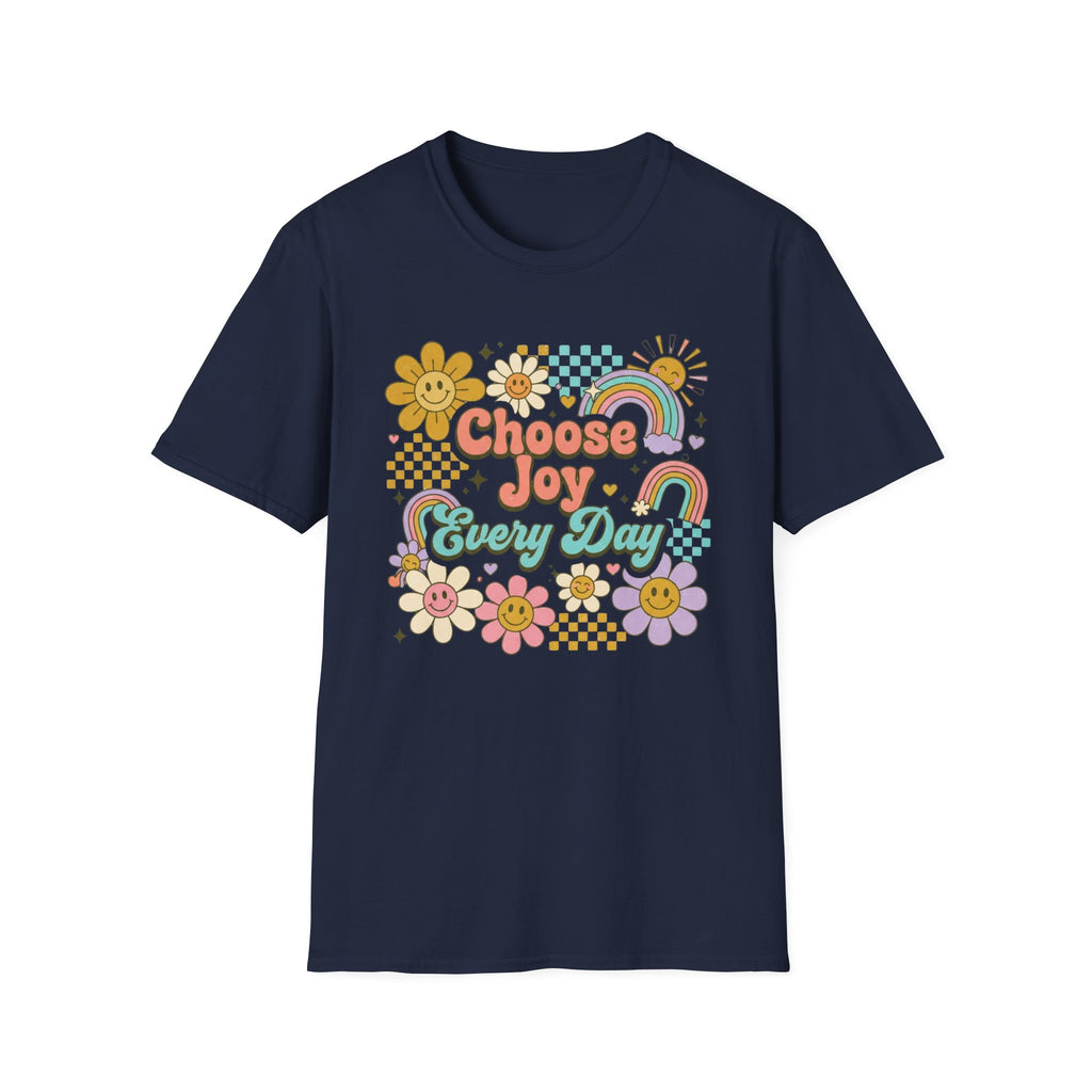 Choose Joy Every Day T-Shirt — Flowers Rainbows (96)
