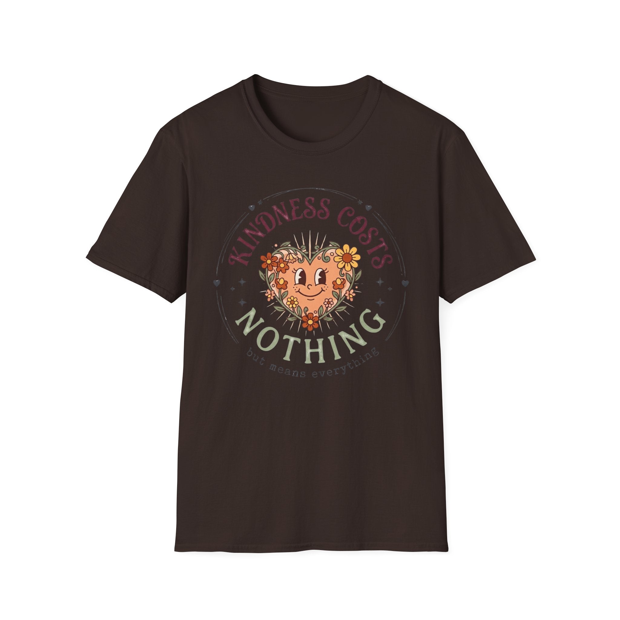 Kindness Costs Nothing T-Shirt — Heart Stars Wreath (22)