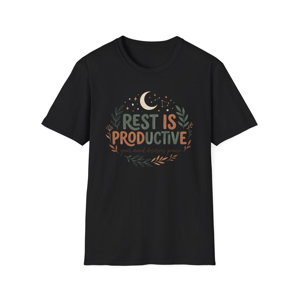 Rest Is Productive T-Shirt — Moon & Stars (32)