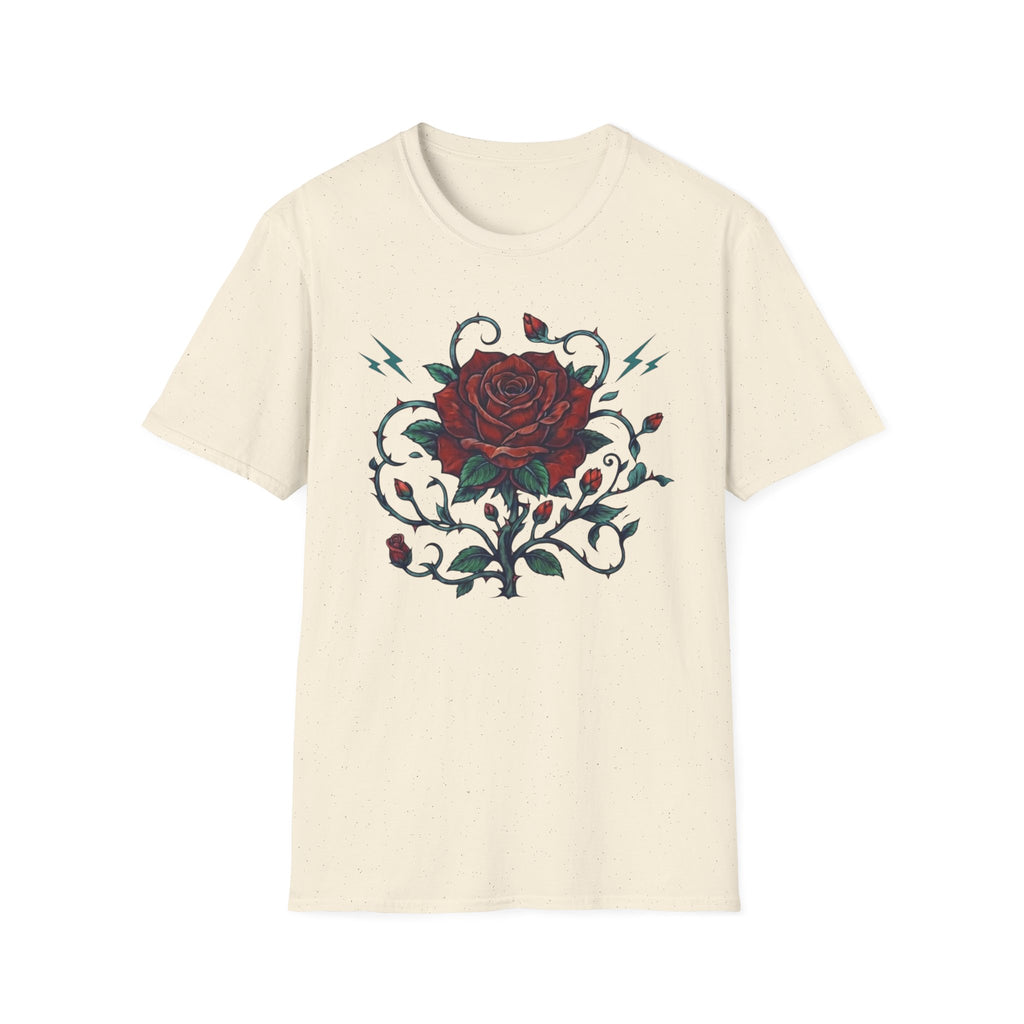 Lightning Rose Sea Green Stem T-Shirt — Rose Lightning (105)