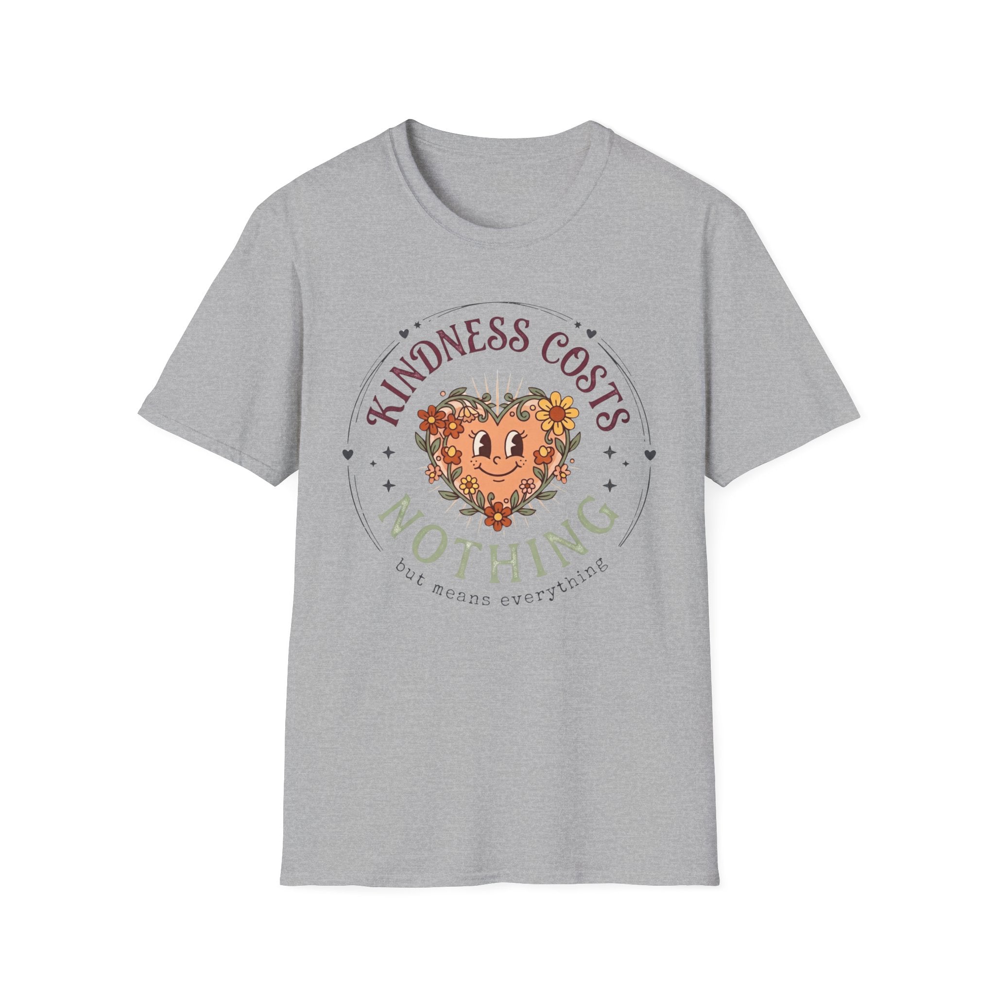 Kindness Costs Nothing T-Shirt — Heart Stars Wreath (22)