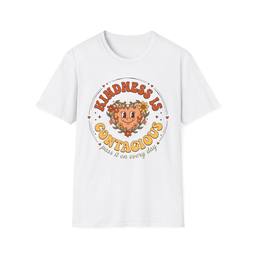 Kindness Is Contagious T-Shirt — Heart Star Flowers (18)