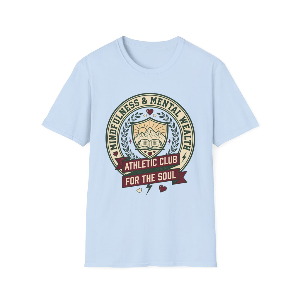Mindfulness Mental Wealth T-Shirt — Crest Heart Sun Mountain Book (9)