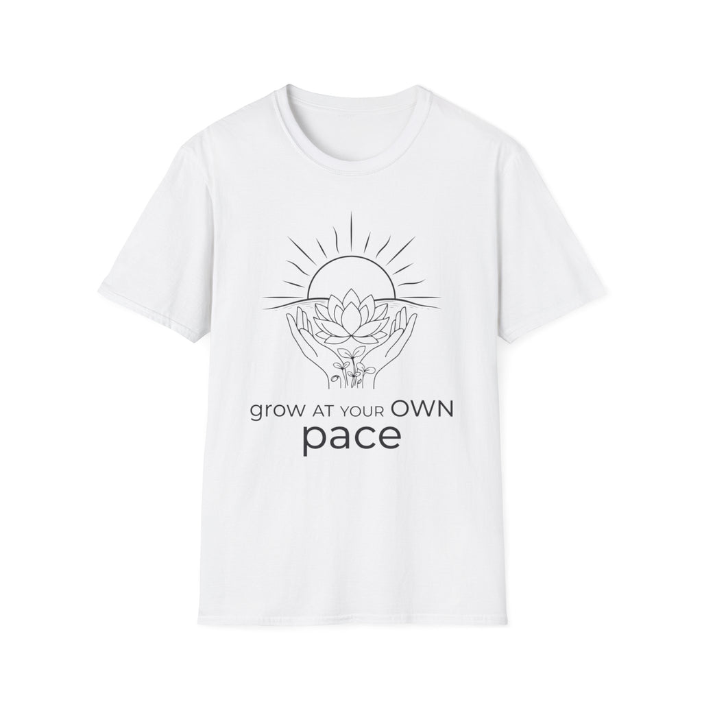 Grow At Your Own Pace T-Shirt — Hand Flower Sun (7)