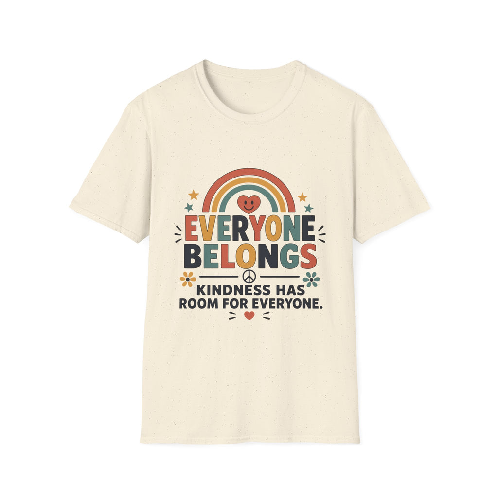 Everyone Belongs T-Shirt — Rainbow & Hearts (4)