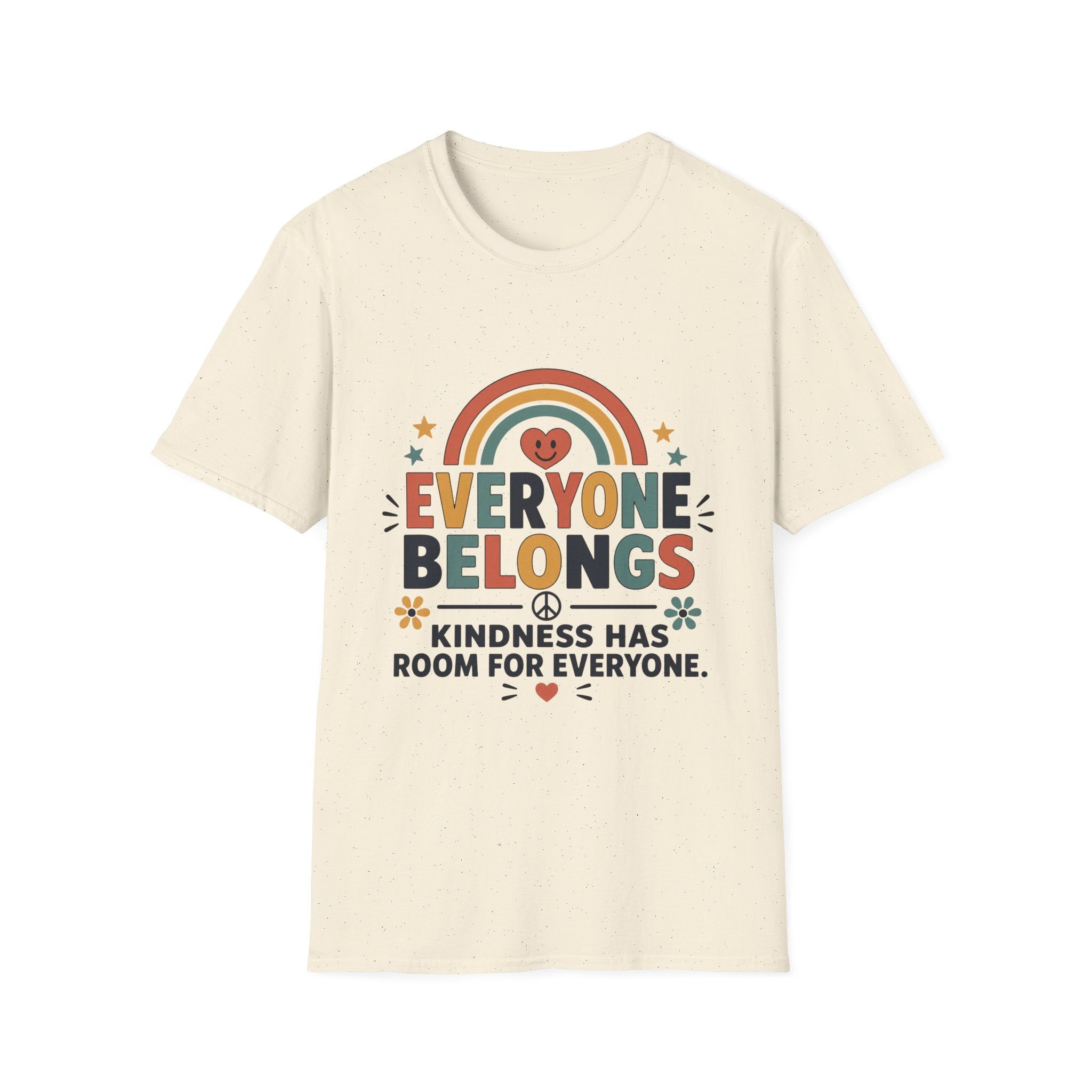 Everyone Belongs T-Shirt — Rainbow & Hearts (4)