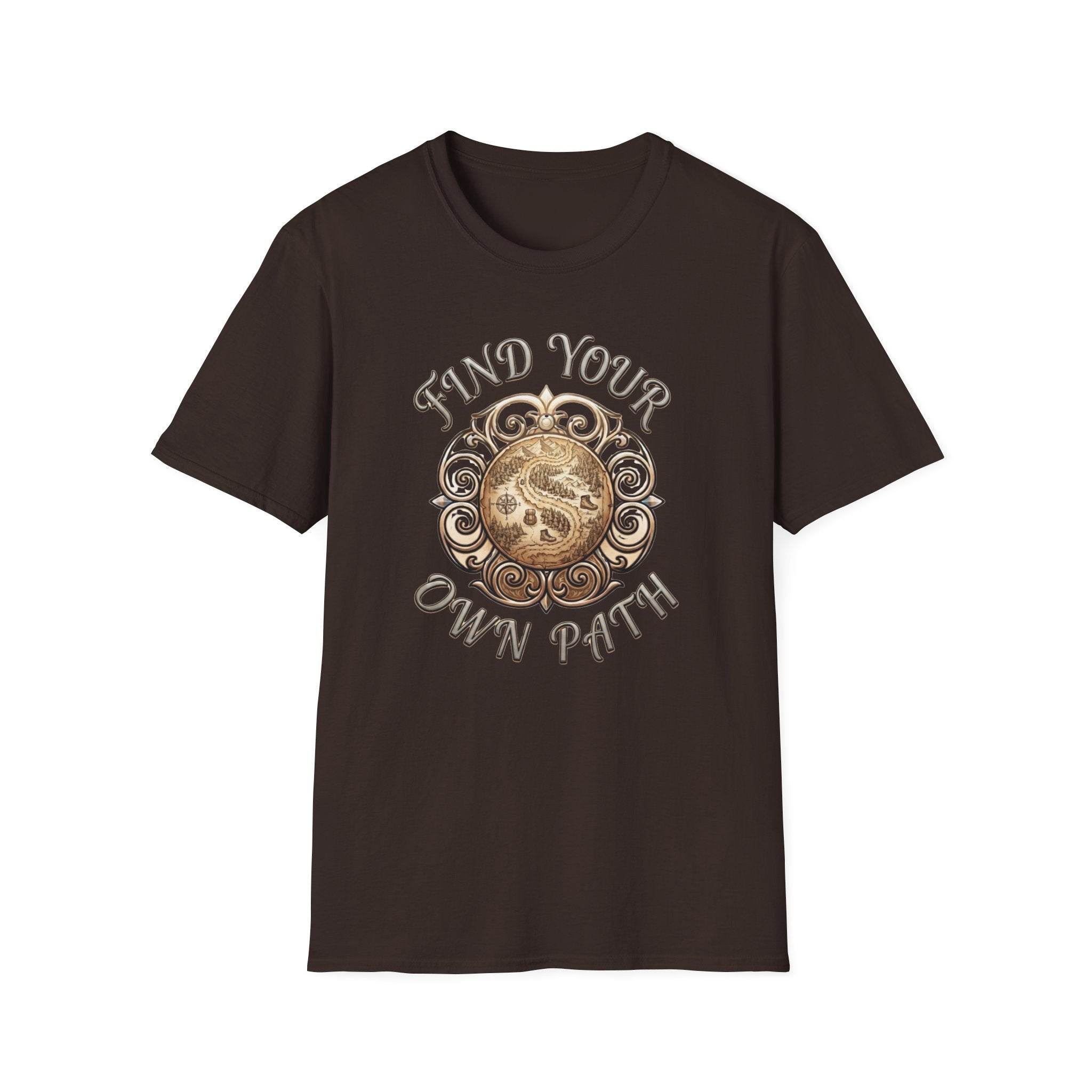 Find Your Own Path T-Shirt — Map of Path (75)