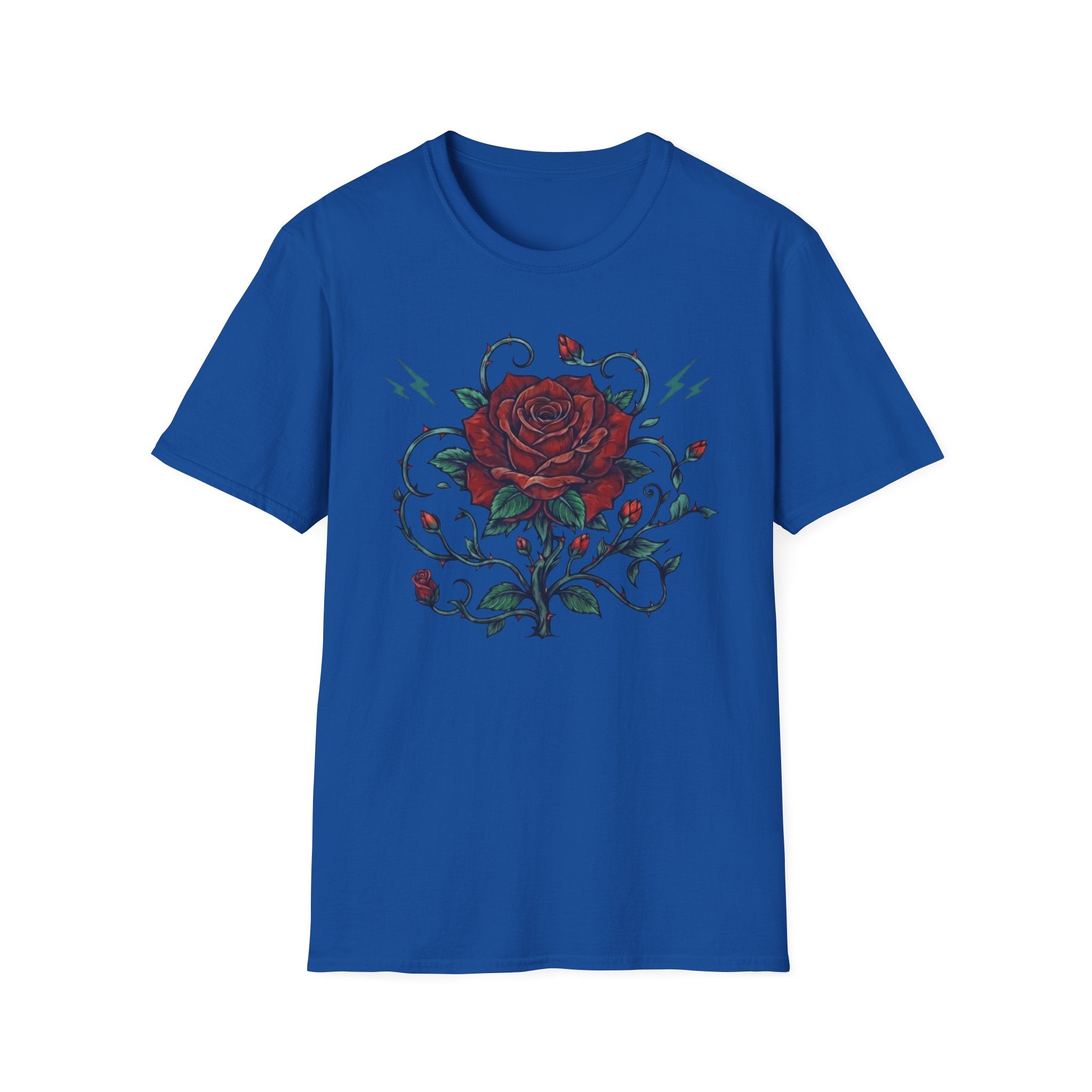 Lightning Rose Sea Green Stem T-Shirt — Rose Lightning (105)