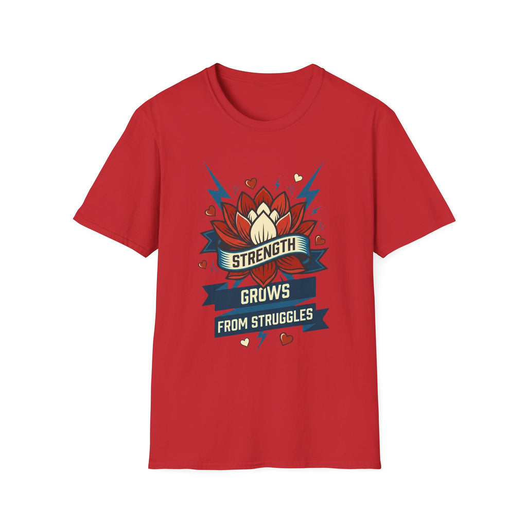 Strength Grows From Struggles T-Shirt —Lightning Heart & Flower (10)