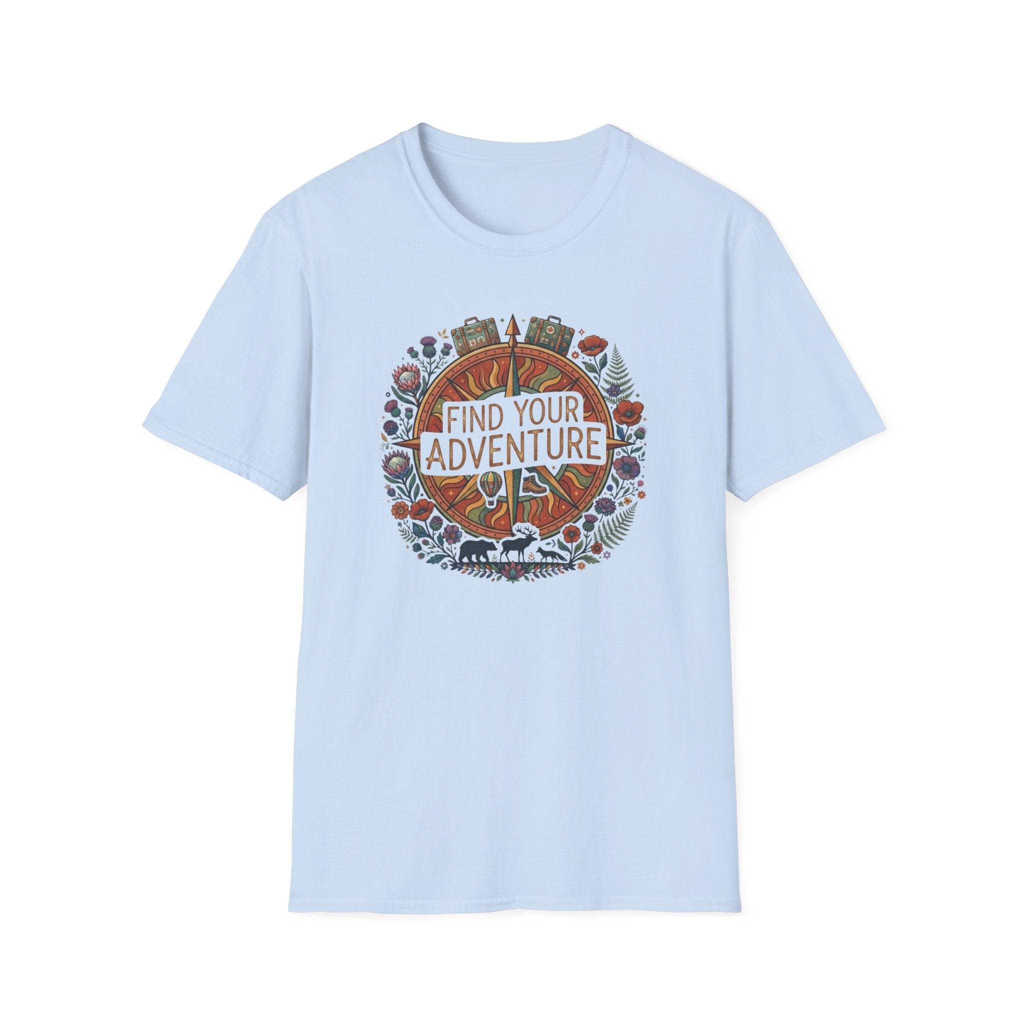 Find Your Adventure T-Shirt — Luggage Flowers (17)