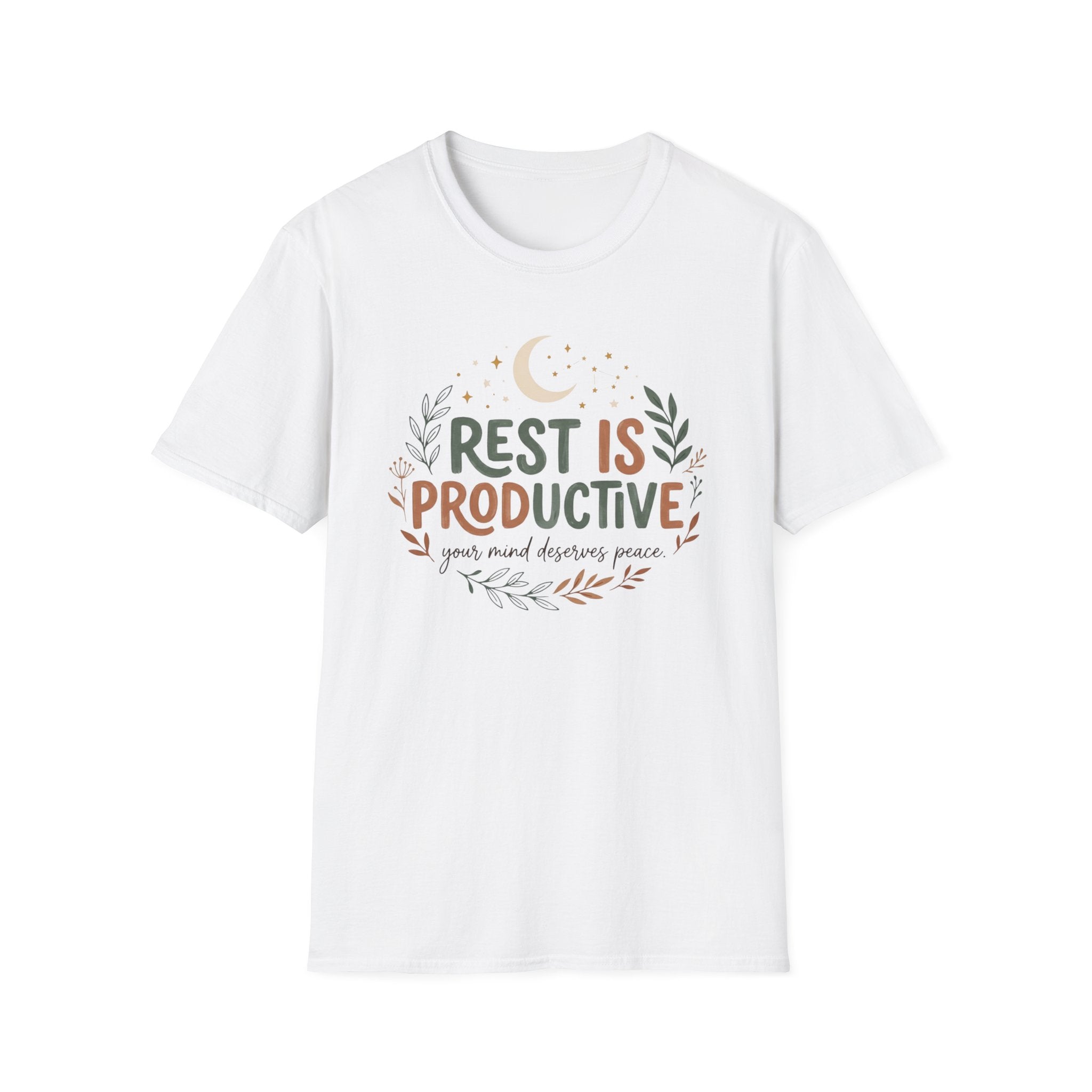 Rest Is Productive T-Shirt — Moon & Stars (32)