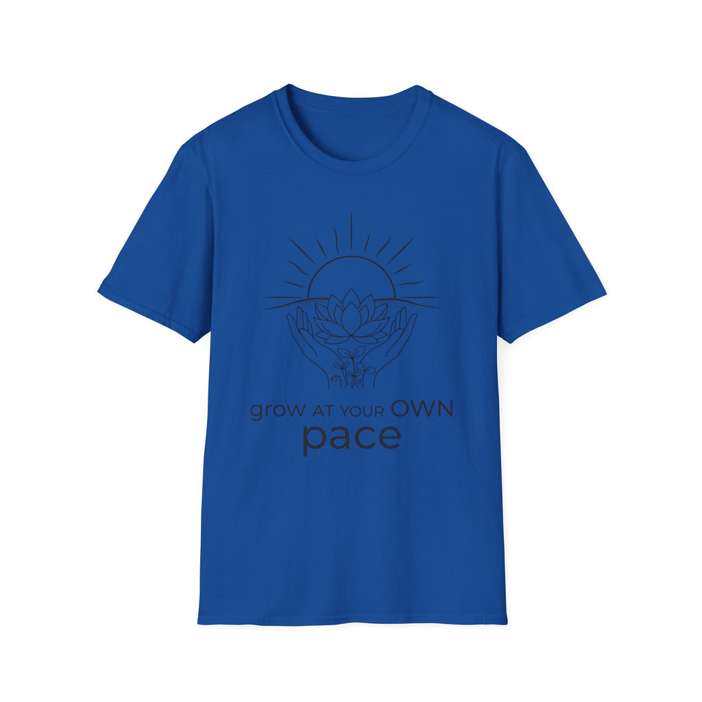 Grow At Your Own Pace T-Shirt — Hand Flower Sun (7)