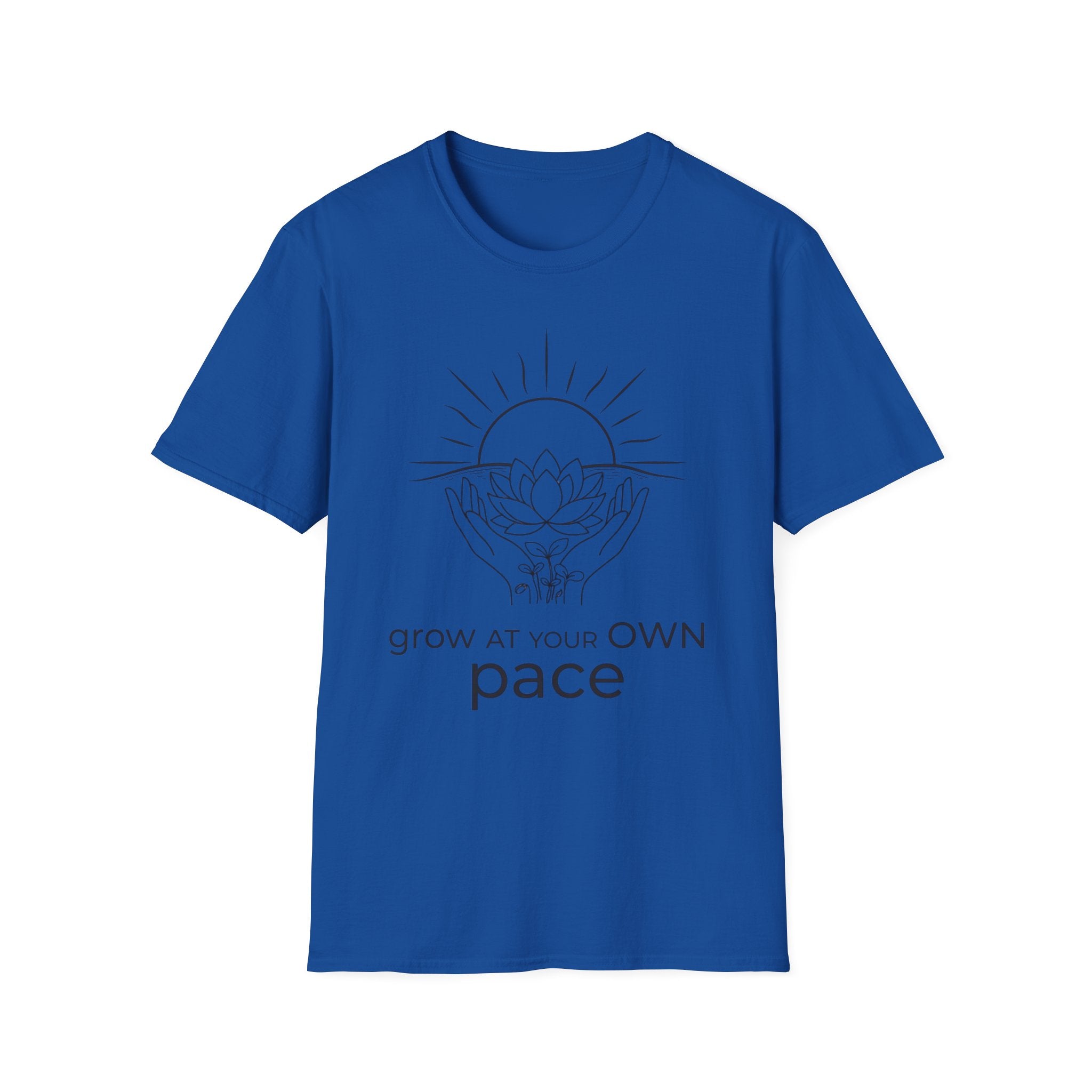Grow At Your Own Pace T-Shirt — Hand Flower Sun (7)