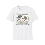 Good Things Grow Here T-Shirt — Watering Can Flowers (36)