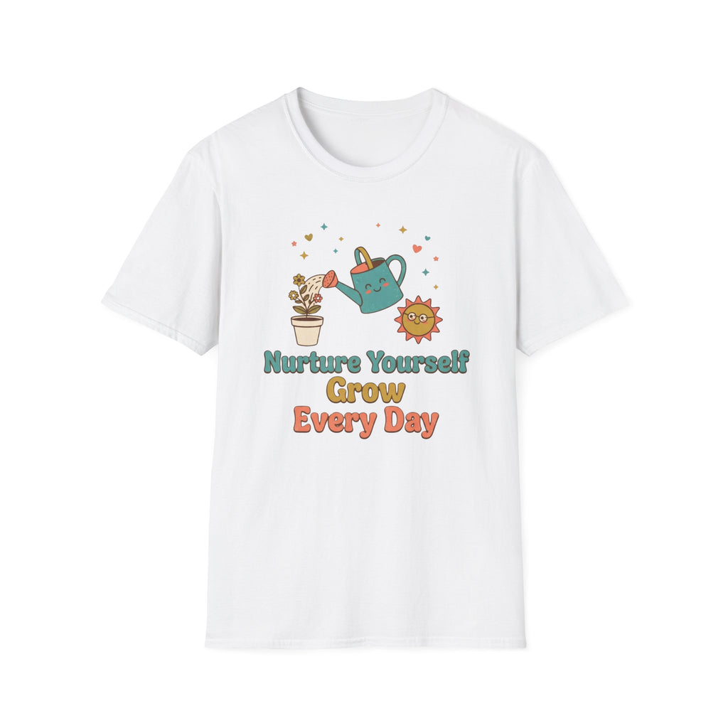 Nurture Yourself Grow Every Day T-Shirt — Stars Water Can Flower (88)
