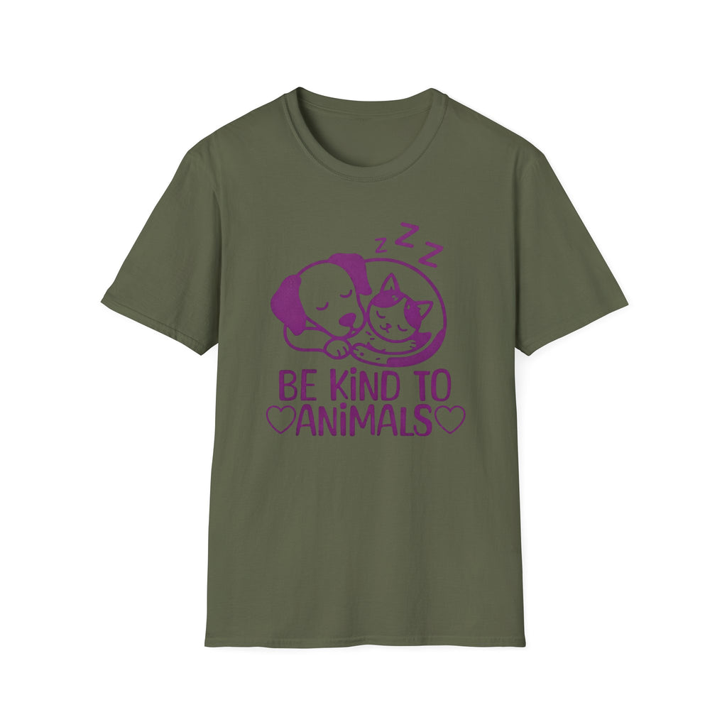 Be Kind To Animals T-Shirt — Dog & Cat (132)