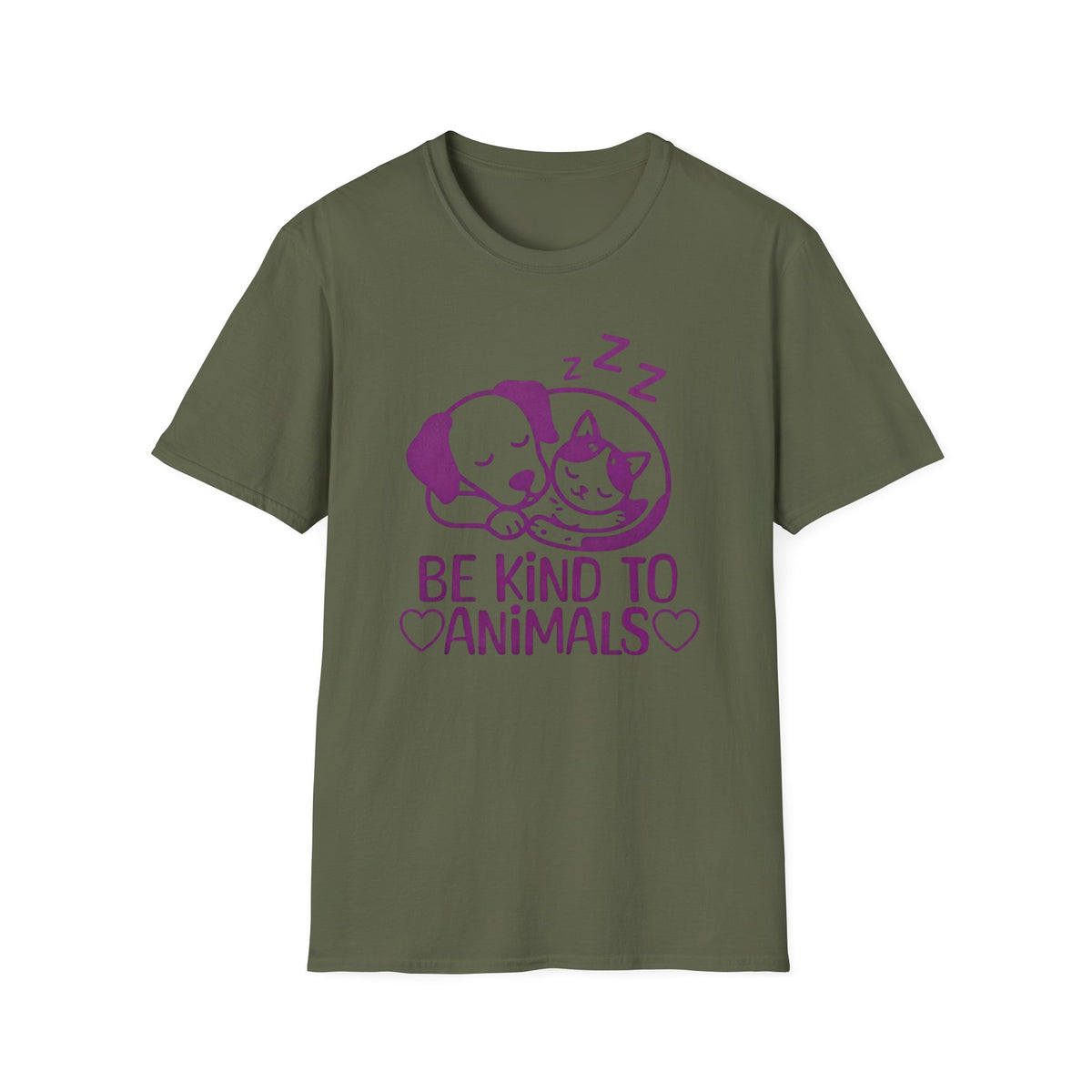 Be Kind To Animals T-Shirt — Dog & Cat (132)