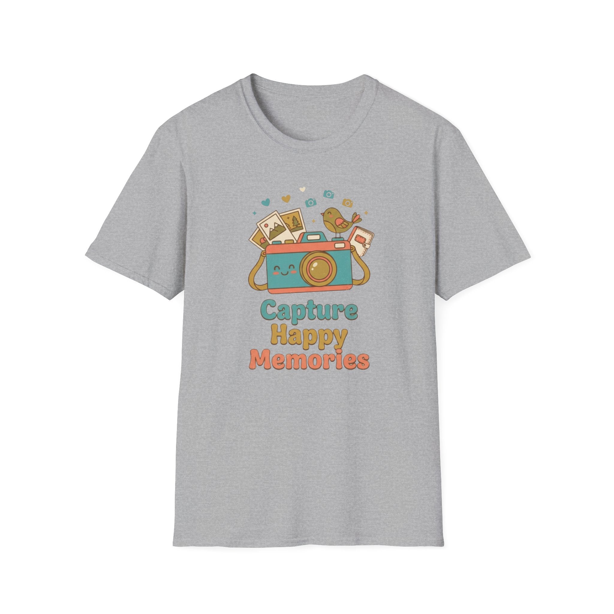 Capture Happy Memories T-Shirt — Camera Bird (90)