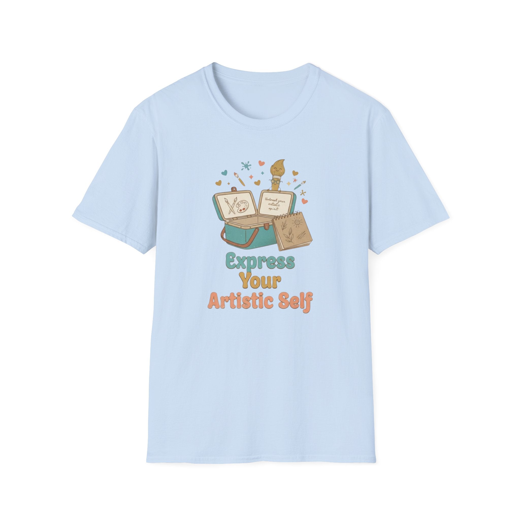 Express Your Artistic Self T-Shirt — Paintbrush & Book (93)
