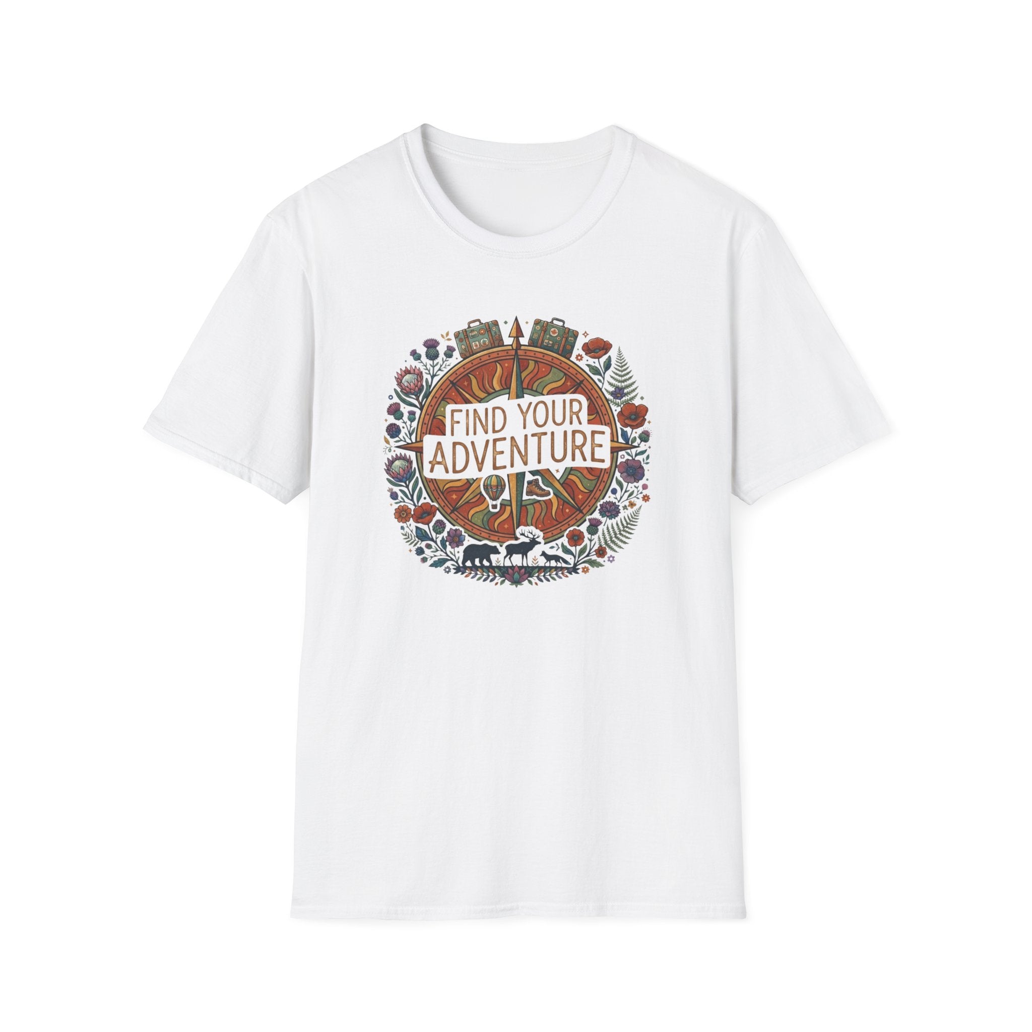 Find Your Adventure T-Shirt — Luggage Flowers (17)
