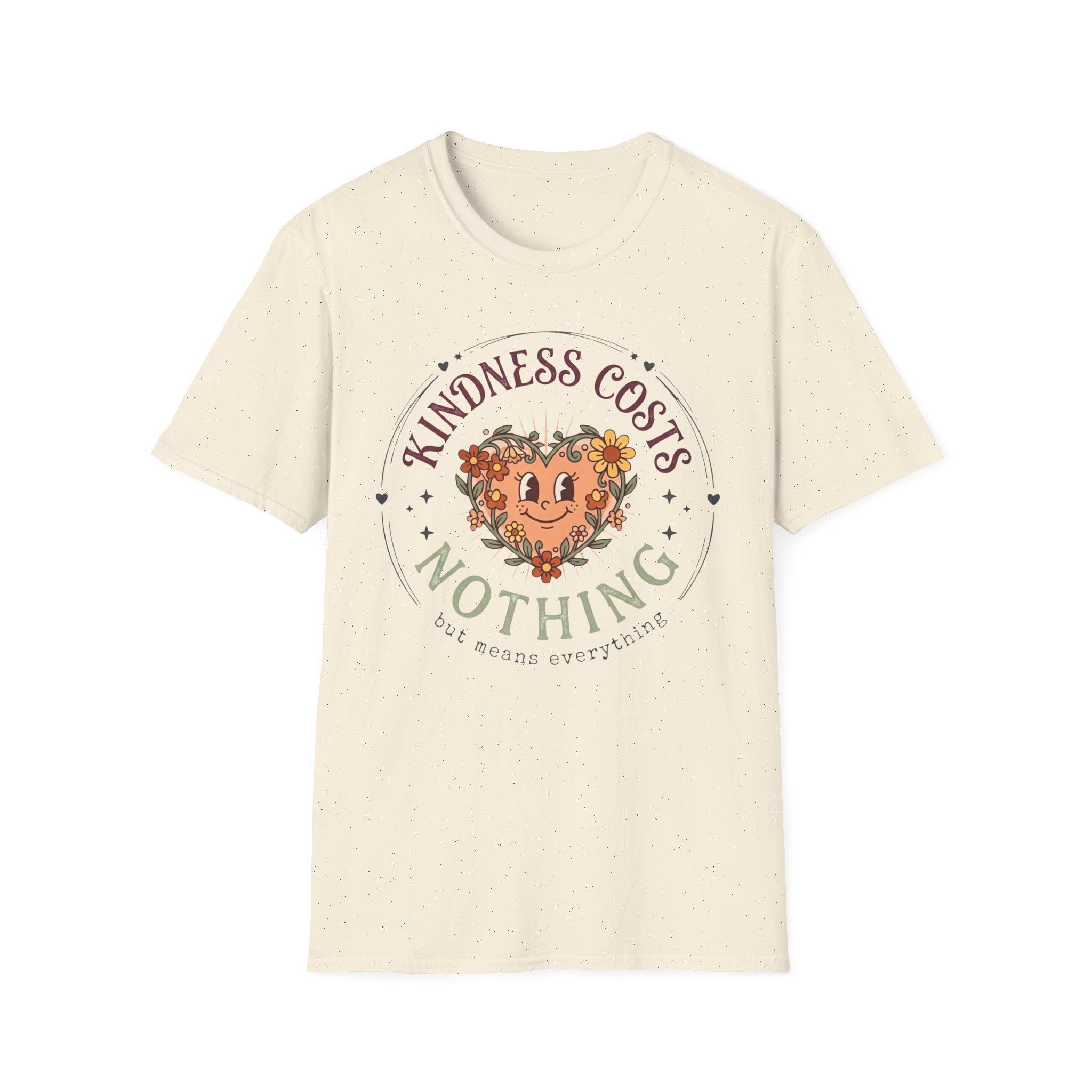Kindness Costs Nothing T-Shirt — Heart Stars Wreath (22)