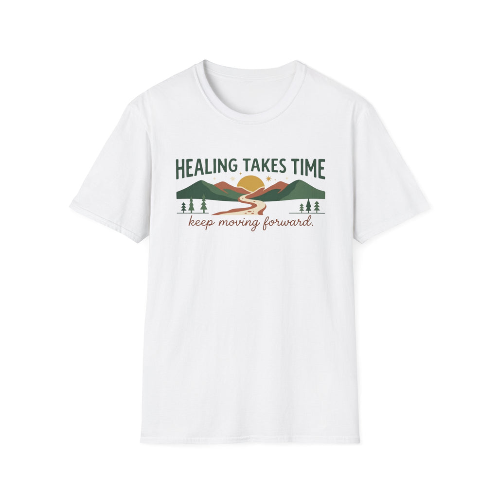 Healing Takes Time T-Shirt — Road Mountain & Sun (31)